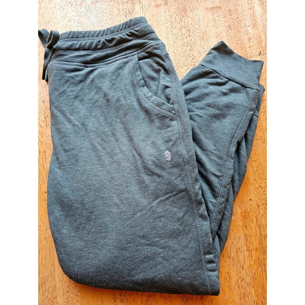 Free Country Faux Fur Lined Joggers Women Small Green Heathered Sweatpants